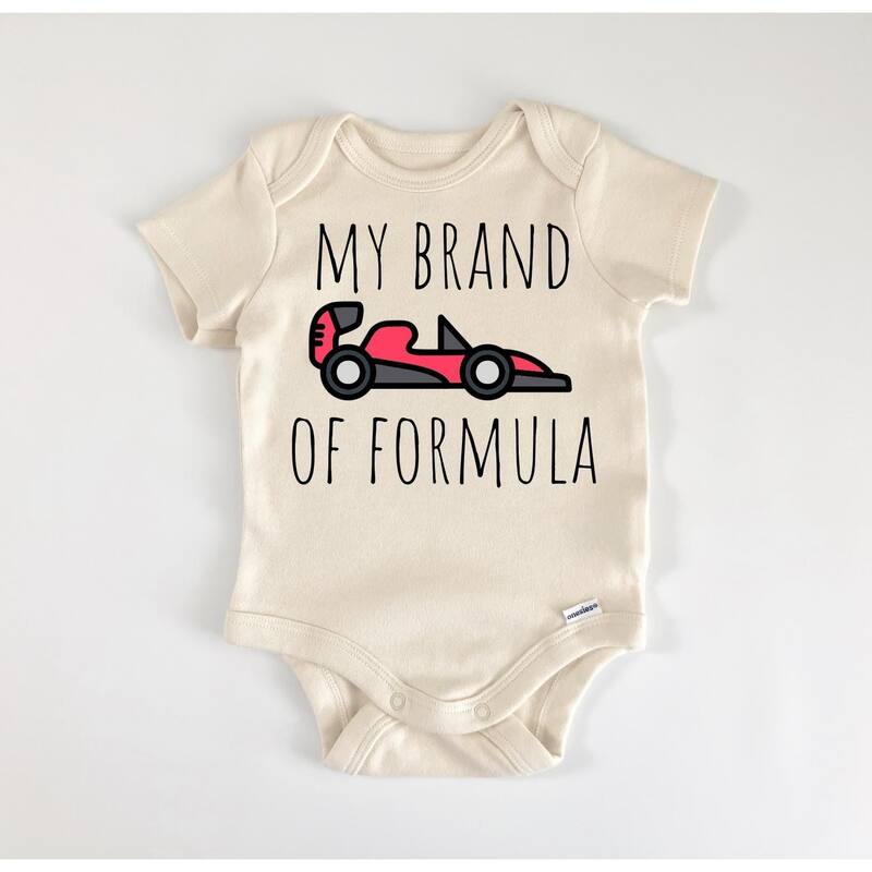 Racing Formula - Baby Boy Girl Clothes Infant Bodysuit Funny Cute - White - Newborn