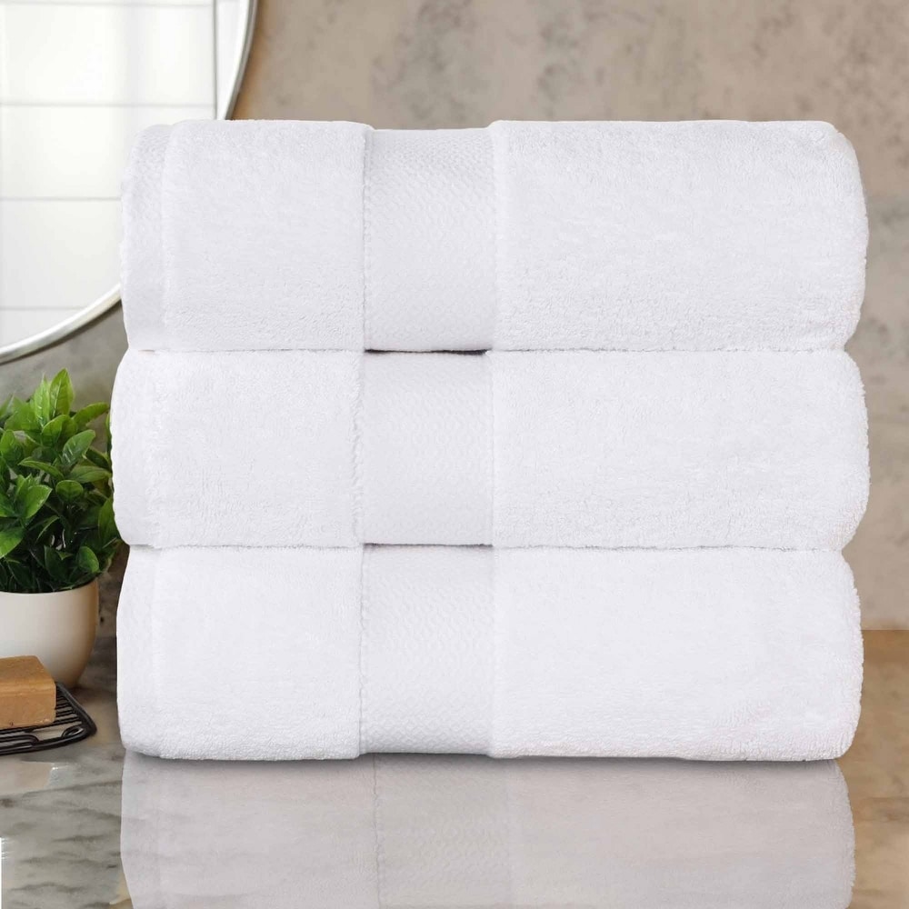 Superior Niles Egyptian Giza Cotton Dobby Ultra-Plush Absorbent Hand Towel Set of 6 - White