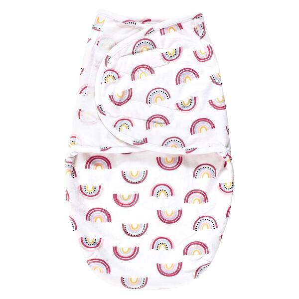 slide 1 of 1, Hudson Baby Infant Girl Plush Faux Fur Swaddle Wrap, Modern Rainbow, 0-3 Months - Modern Rainbow - 0-3 Months 0-3 Months - Modern Rainbow