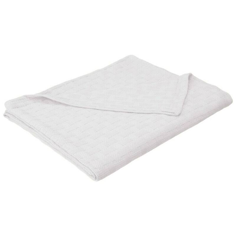 Basketweave Thin Cotton Cozy Bed Blanket Twin White Bed Bath & Beyond