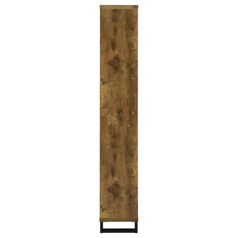 Delwin 71-inch 10-compartment Bookshelf Rustic Nutmeg - 34.75" x 11.50" x 70.75"