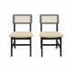 preview thumbnail 9 of 13, DHP Eleni Mid-Century Modern Cane Dining Chairs, Set of 2, Cream/Seadrift