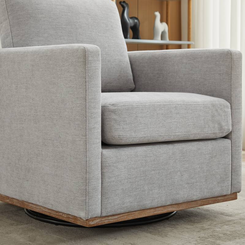 Mid Century Modern Swivel Accent Chair, 360 Degree Swivel Armchair For Living Room, Bedroom