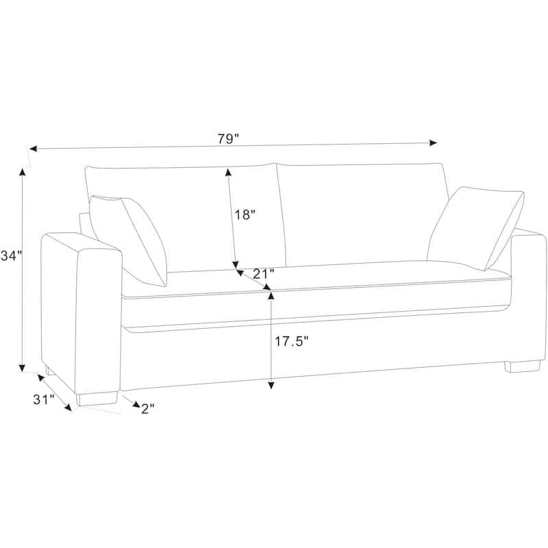 Coastal Haven Corduroy Sofa,Deep Seat Cushions And Overstuffed Back Pillows