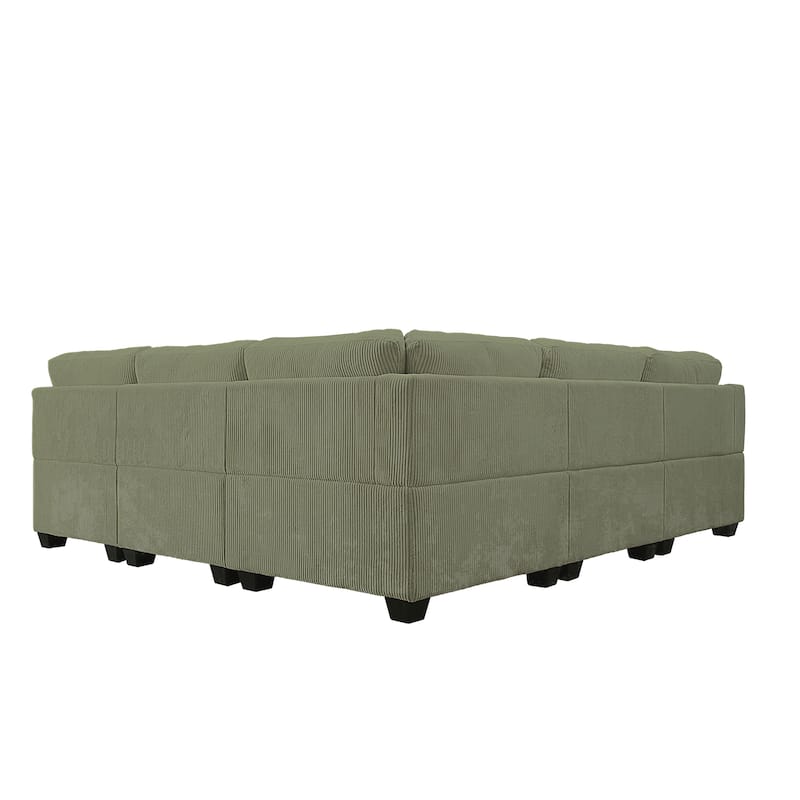 10PCS Corduroy Flexible Combination Sectional Sofa Couch
