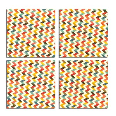 'Geometric Study IV' 4-Piece Canvas Wall Art - Multi-Color