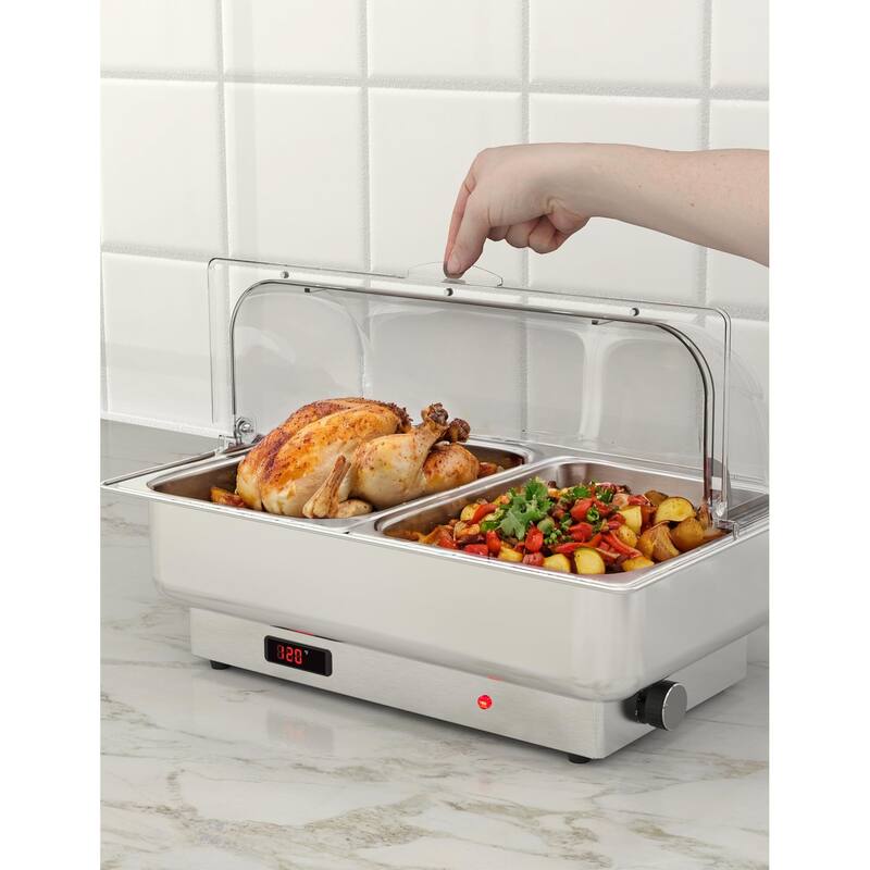 Electric Chafing Dish Set with Temperature Control Buffet Set 2 x 4.5QT