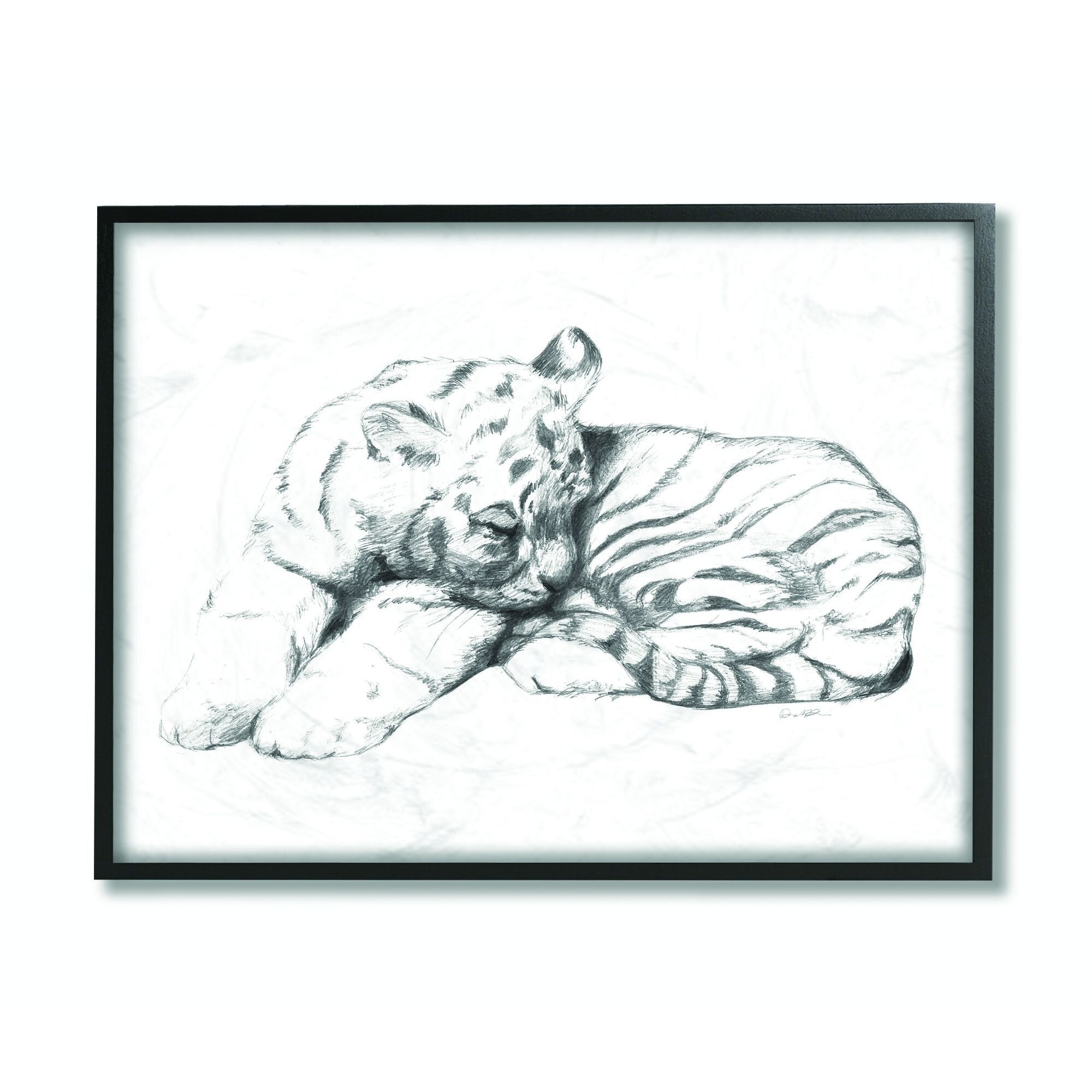 Shop Stupell Industries Cute Tiger Cat Baby Animal Neutral Grey