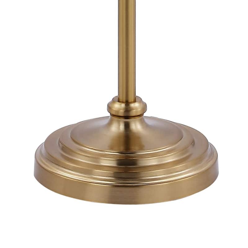 Pineapple 61.5" Classic Iron LED Floor Lamp, Transitional Gold with Blue and White by JONATHAN Y