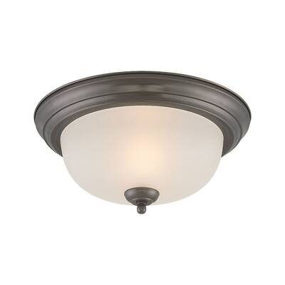 Pendenza 2-Light Ceiling Lamp in Oiled Bronze