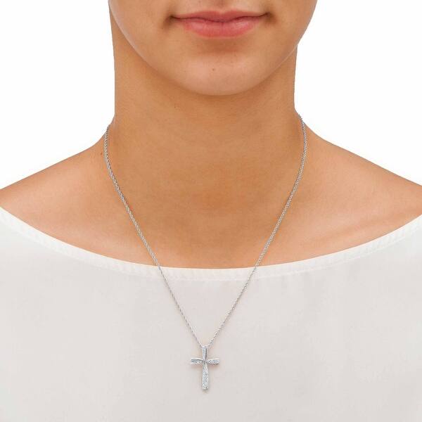 Details about / Polished Rhodium Plated 925 Sterling Silver 54MM Cross Charm Pendant