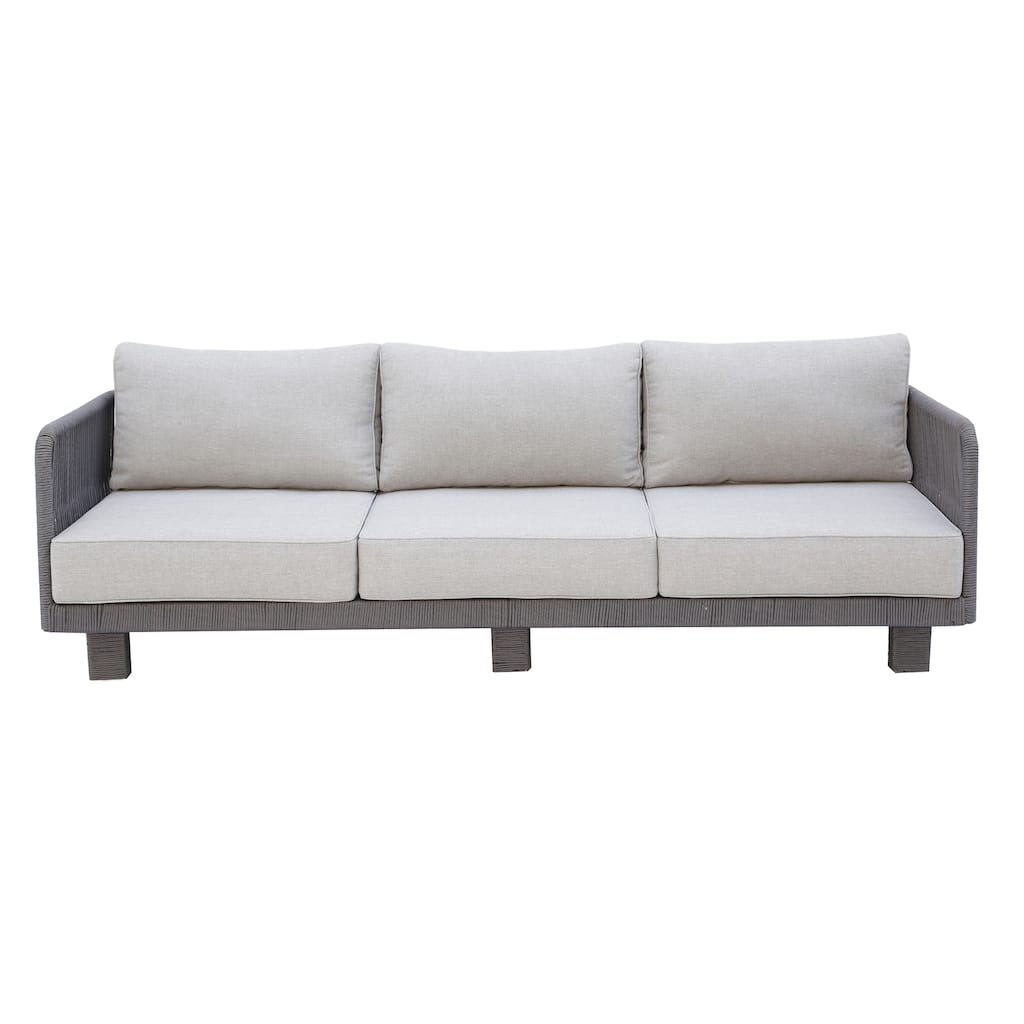 Cancun Aluminum Sofa with Silver Cushion