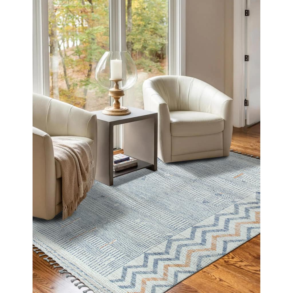 Home Decor Ivory Hand-Knotted Wool Contemporary Marrakech Handspun Area RugTimeless Elegance for Living Room, Bedroom, Office, o