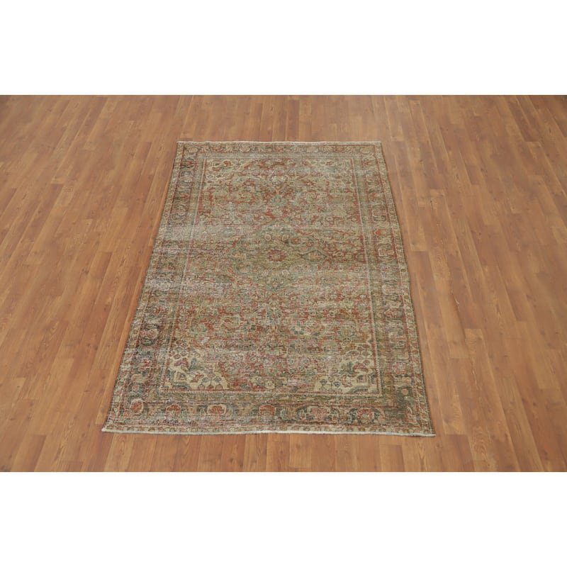 Hand Knotted Oriental 100% Wool Carpet Traditional Floral Oranges & Rust Bakhtiari Area Rug - 6' 5'' X 4' 2''