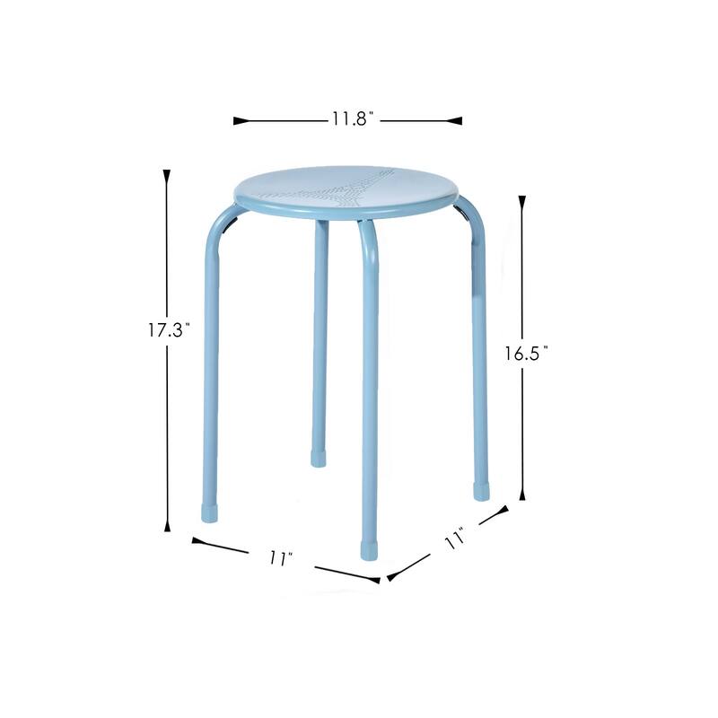 FurnitureR Metal Round Stool Set of 4/6 Stackable Backless Stools for Kitchen Home