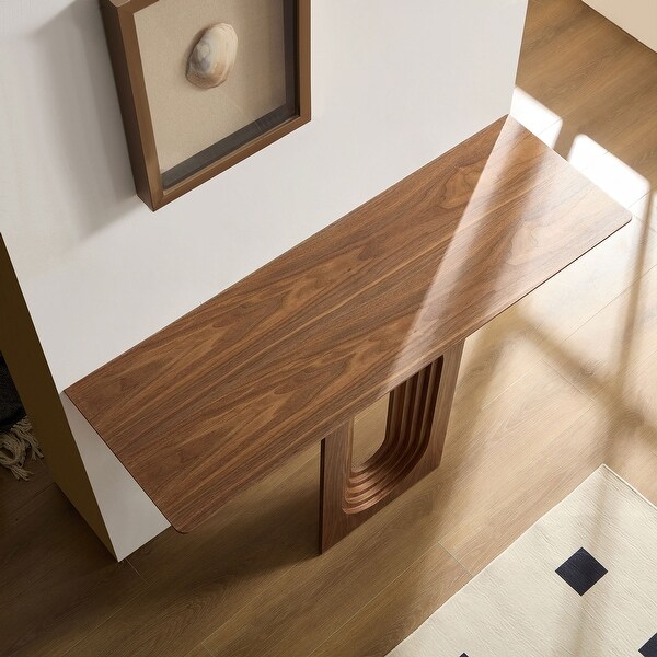 Modern Narrow Console Table with Unique Loopback Design - Bed Bath