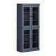 preview thumbnail 3 of 3, Palace Imports 100% Solid Wood Tall Clear Glass 6-Shelf Bookcase, 32" W x 71.5" H