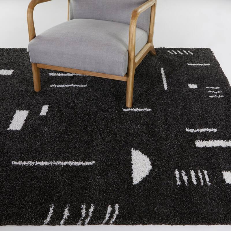 Carson Shag Area Rug - 5'3" x 7' - Charcoal