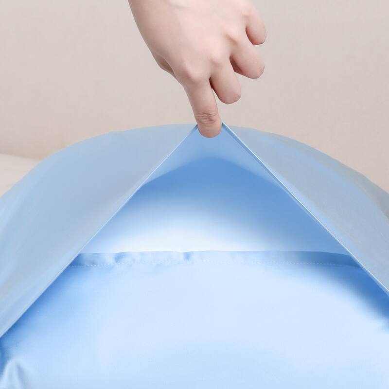 Set of 2 Pillow Cases, Soft Cooling Pillow Covers w Envelope Closure - Sky Blue