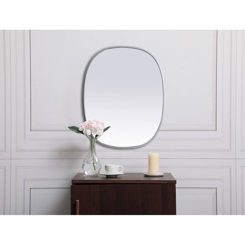 Indigo Home Metal Frame Oval Mirror 24x30 Inch