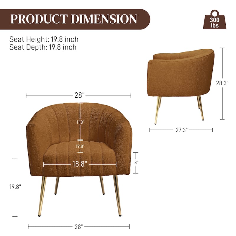 Ouyessir Oversized Modern Upholstered Accent Chair with Tufted Back