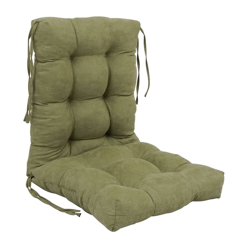 Multi-section Tufted Indoor Microsuede Seat/Back Chair Cushion (Multiple Sizes) - 18 x 38 - Sage Green
