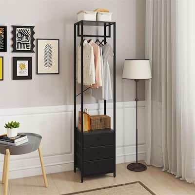 Clothes Rack with Drawers - 15.35 x 11.41 x 70.47