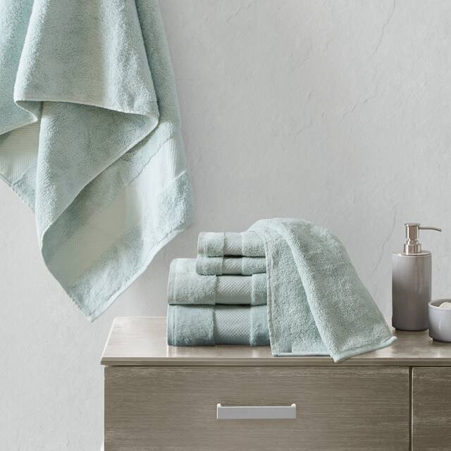 Madison Park Signature Turkish Cotton 6-piece Bath Towel Set - Seafoam