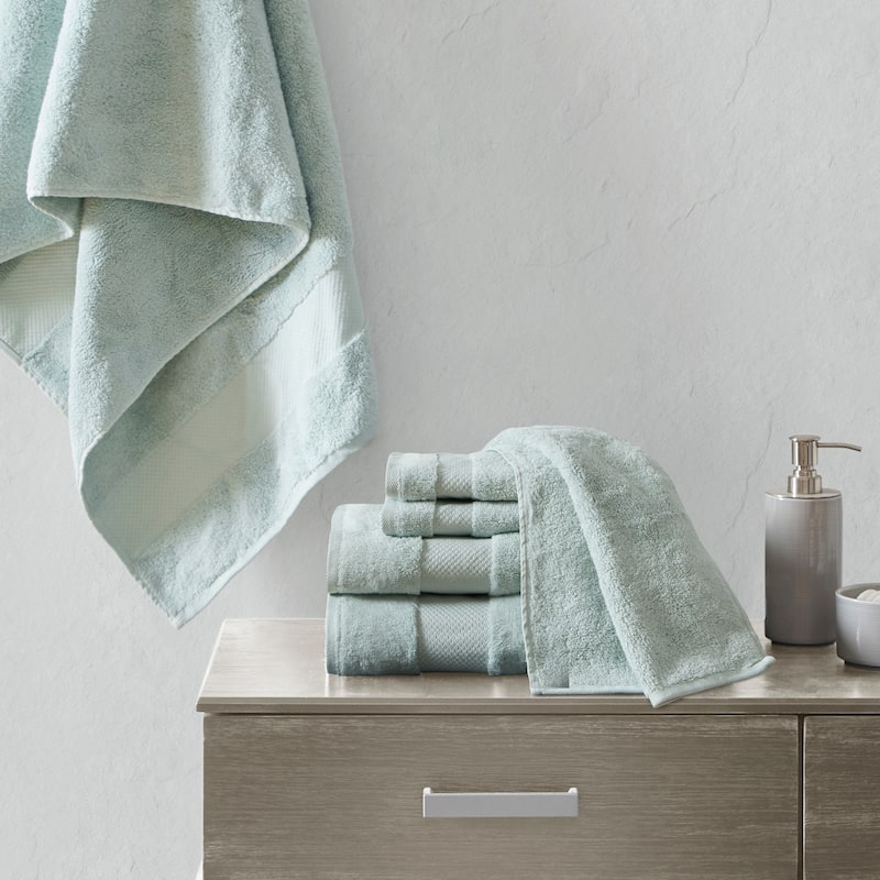 Madison Park Signature Turkish Cotton 6-piece Bath Towel Set - Seafoam