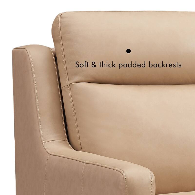 Genuine Leather Recliner Sofa 56" Triple-Motor Power Zero-Wall Reclining Loveseat with USB&USB-C Port
