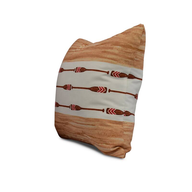 18 x 18 Inch Oar Stripe Center Stripe Print Outdoor Pillow