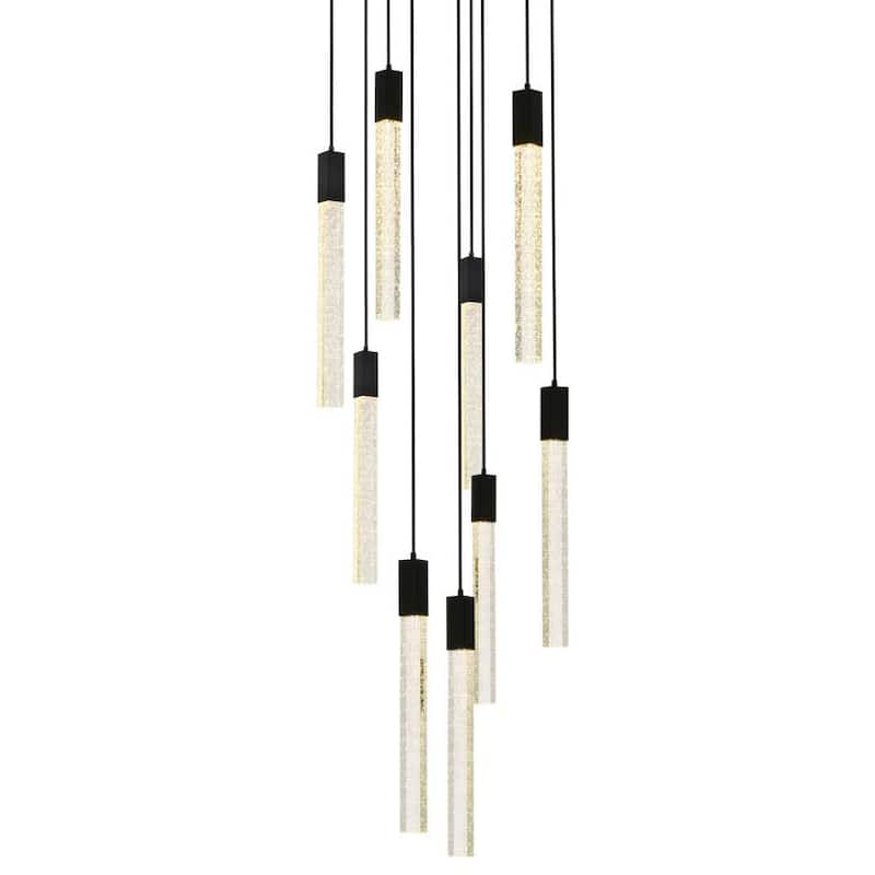 Elegant Lighting 2067D24 Weston 9 Light 24" Wide LED Crystal Multi - Black