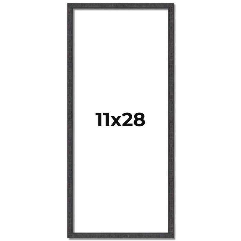 11x28 Frame Brown Solid Wood Picture Frame - Complete Modern Photo