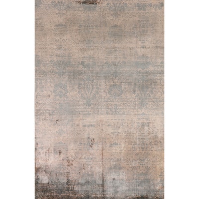 Abstract Modern Area Rug Handmade Contemporary Wool Carpet - 9'0" X 11'9"
