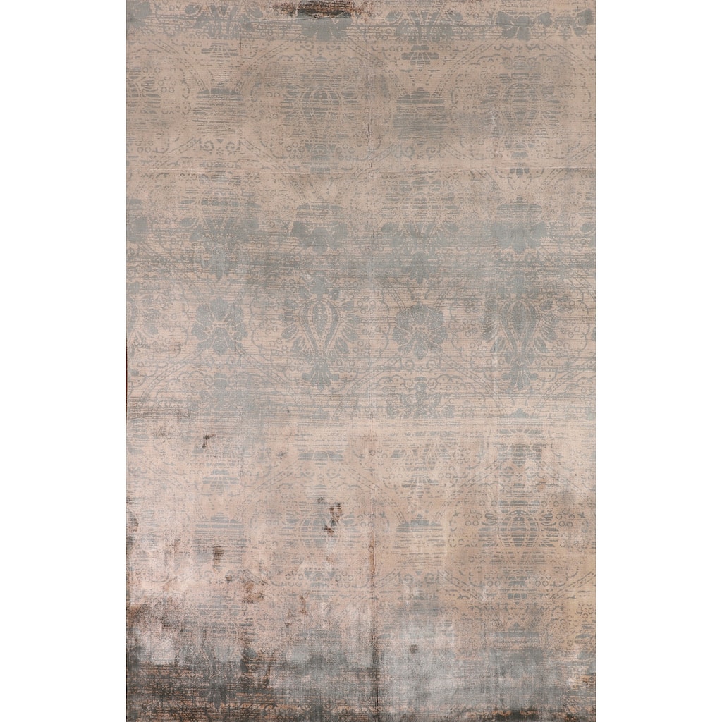 Abstract Modern Area Rug Handmade Contemporary Wool Carpet - 9'0" X 11'9"