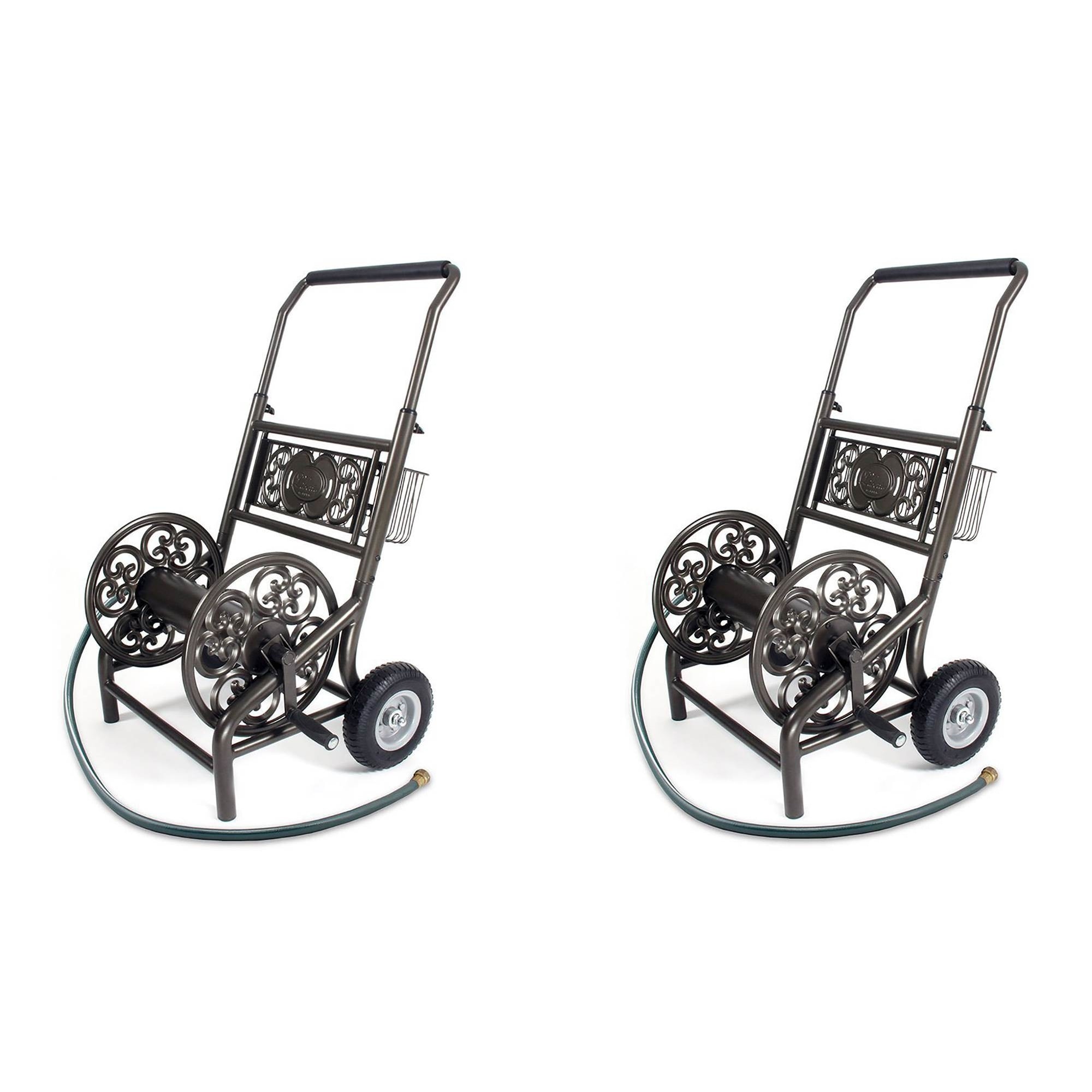 garden hose reel/cart on wheels - WITH 100FT GARDEN HOSE- fold down handle