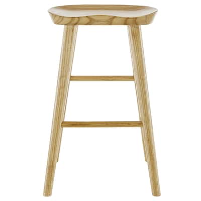 30" Light Solid Wood Bar Stool - 17.52" W x 14.77" D x 29.53" H