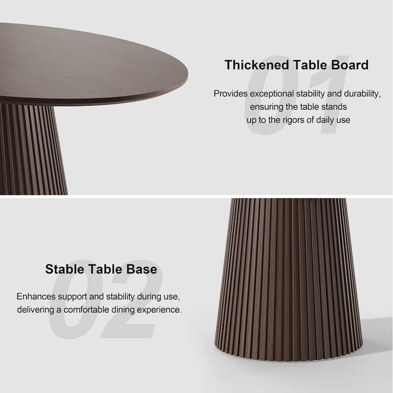 Dovelina Modern Round Wooden Dining Table