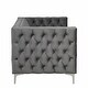 preview thumbnail 6 of 20, Modern Loveseat with Deep Dutch Velvet, Iron Legs