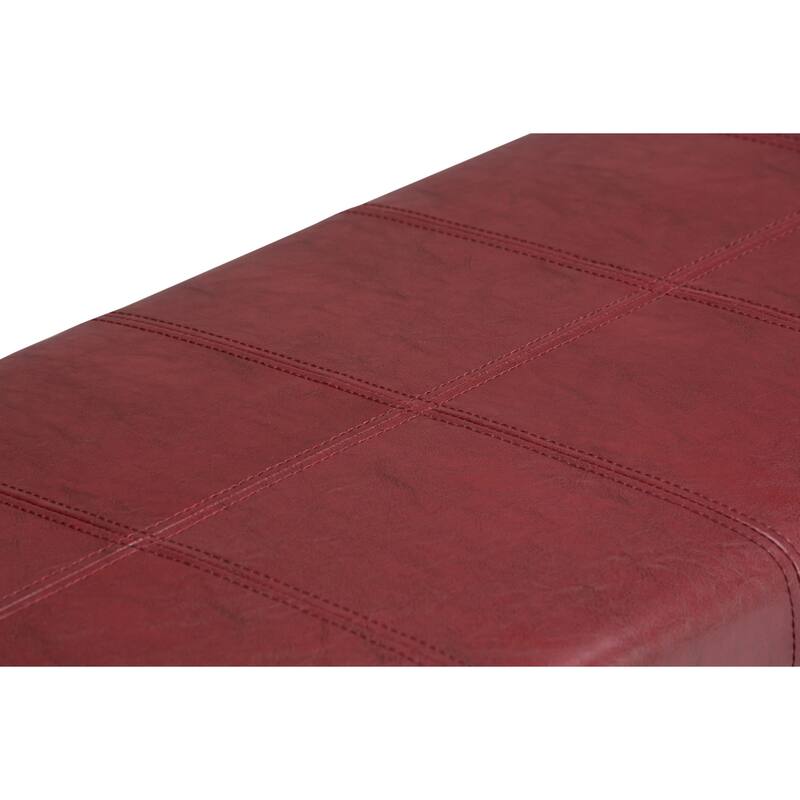 Modern Storage Ottoman Bench - Radicchio Red