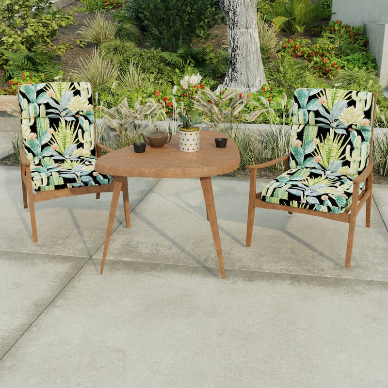 22" x 44" Outdoor Chair Cushion with Ties and Loop - 44'' L x 22'' W x 4'' H