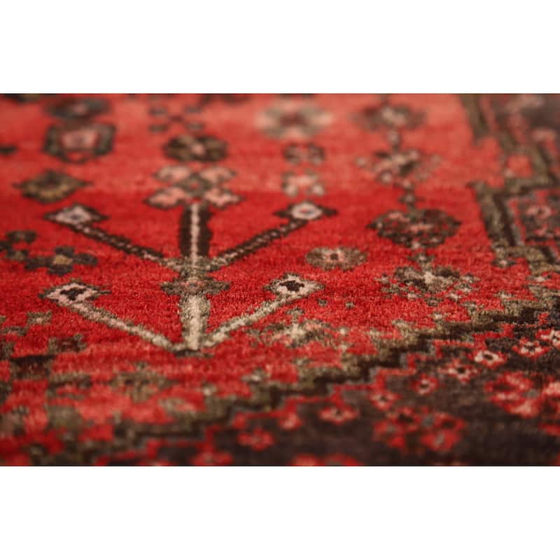 Hand Knotted Oriental 100% Wool Carpet Traditional Geometric Red Shiraz Area Rug - 5' 3'' X 3' 8''