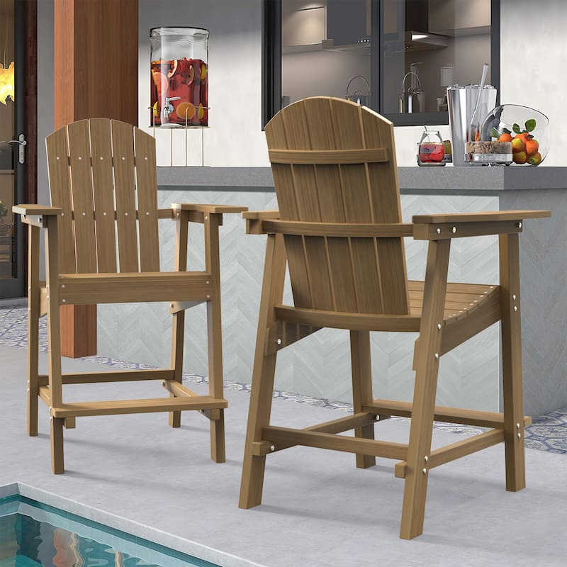 Moasis Tall Adirondack Chair Set of 2 Outdoor Patio Adirondack Barstools