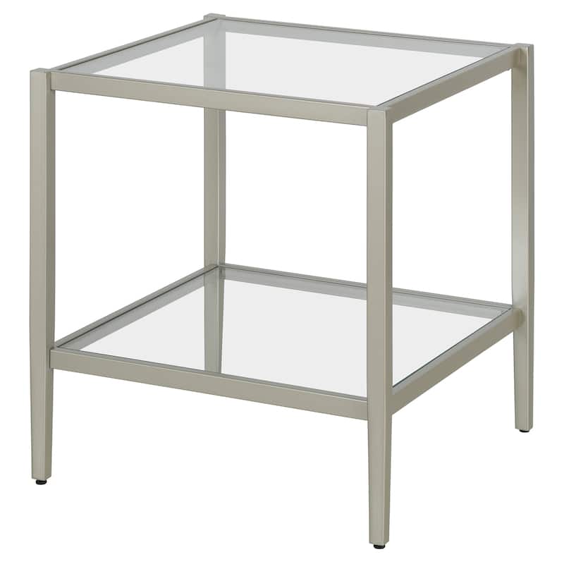 Hera 20" Wide Square Side Table with Mirror Shelf - 20" Wide
