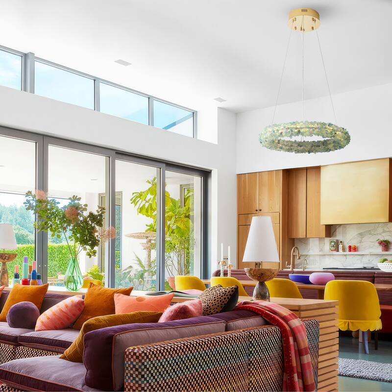 Corallo 30" LED Chandelier in Turquoise - Green