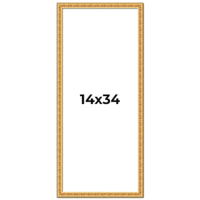 14x34 Frame Gold Real Wood Picture Frame Width 1 inches | Interior