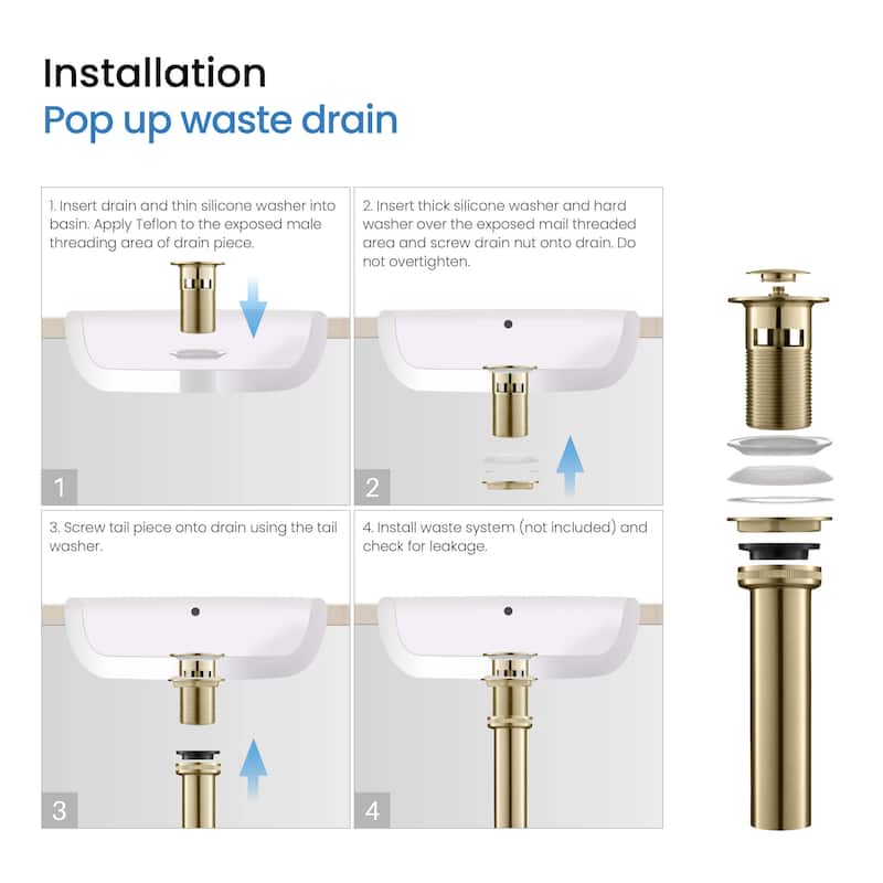 Circular 8" Bathroom Sink Widespread Faucet with Drain Assembly