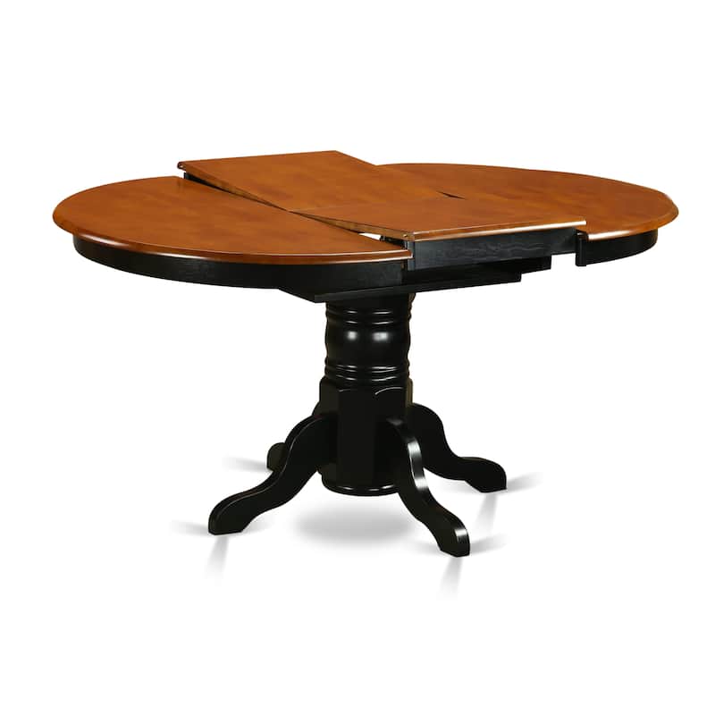 East West Furniture 7 Piece Dining Table Set Consist of an Oval Kitchen Table and 6 Dining Chairs, Black & Cherry (Seat Options) - AVAT7-BLK-LC