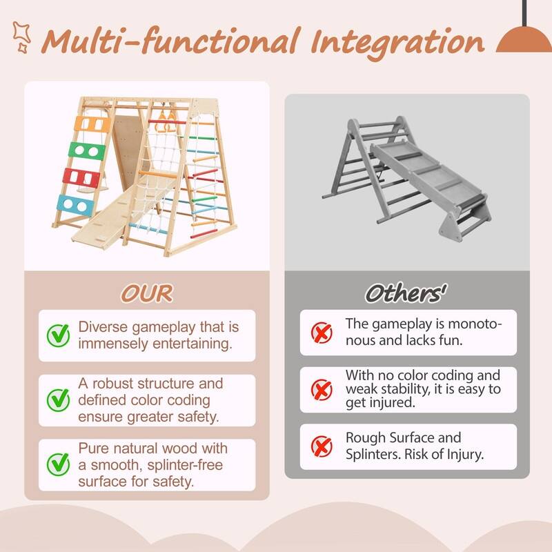2-in-1 Slide & Climb Set: 9-in-1 Outdoor Playset for Motor Skills Development, Fun & Safe Play