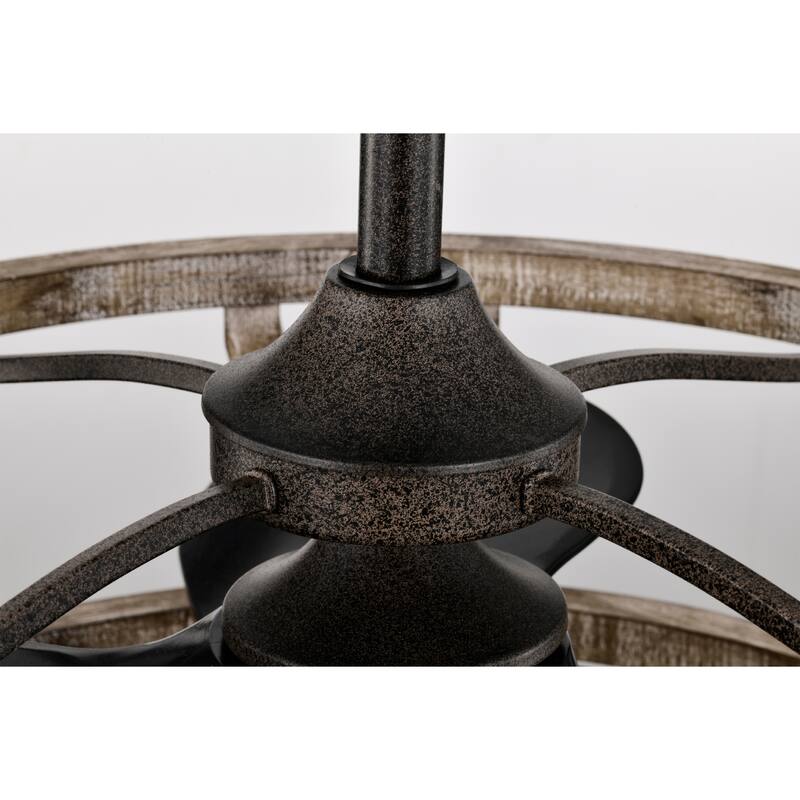Kona 26 Inch Wood Finished Fandelier with 6 Light